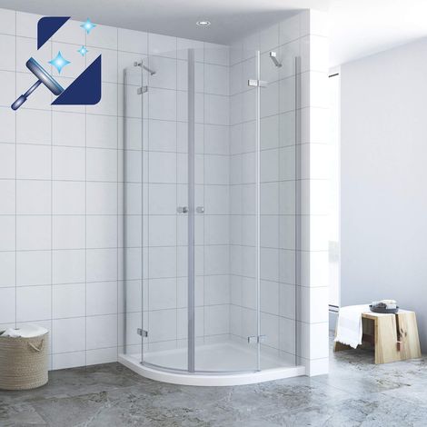 80 cm x 80 cm Runddusche Duschkabine Runddusche Viertelkreis Eckeinstieg Drehtür Höhe 195cm (1/5)