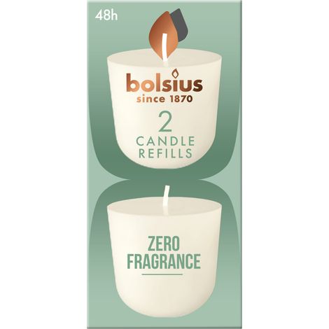 Bolsius Cleanlight Nachfüller 2er Pack ohne Duft weiß Kerze
