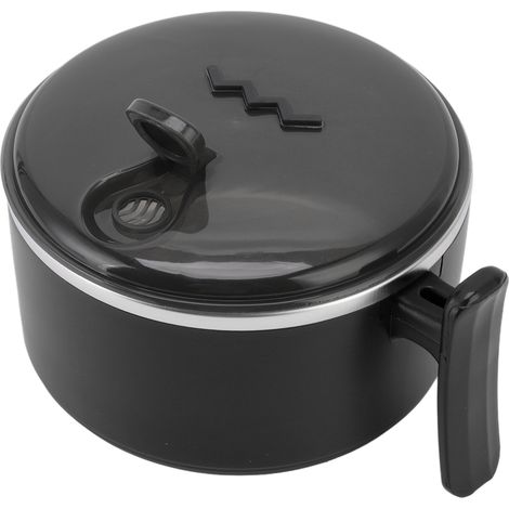 Bol en acier inoxydable 304 avec couvercle, boîte à lunch isotherme portable pour étudiants et employés de bureau, ensemble coréen avec couverts, noir (1/5)