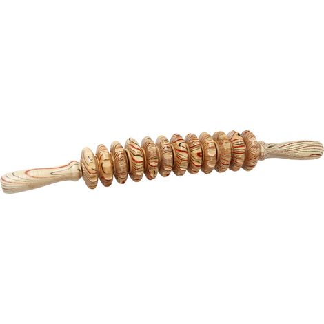 Equipo de fitness, rodillo de masaje de mano de madera, masajeador de mano con diseño curvo, equipo de masaje para aliviar el dolor muscular en todo el cuerpo - RAPANDA