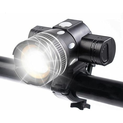 Luz de bicicleta recargable de 5000 lúmenes, luz LED de alto brillo resistente al agua para bicicleta, linterna de seguridad para carretera de montaña con 3 modos durante 6 horas (1/5)