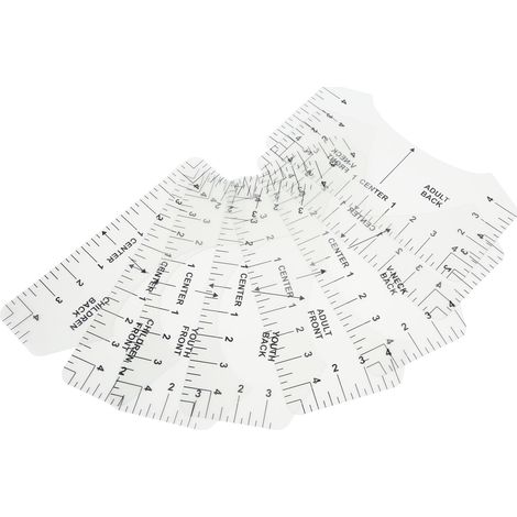 Règle de mesure de T-shirt transparente 8 pièces, gabarit de traçage avec échelle claire, outil de couture polyvalent pour tailleurs professionnels et loisirs créatifs (1/5)