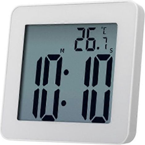 Réveil numérique de salle de bain, réveil électronique LCD simple, montre de douche étanche, horloge de température, minuteur mural (1/5)