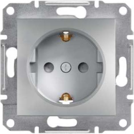 Asfora Single Schuko con obturador sin marco de aluminio EPH2900261