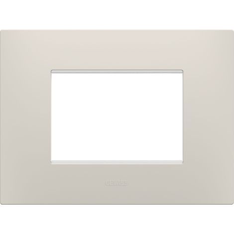 PLAQUE EGO RECT. 3P BEIGE NATUREL GEWISS GW16003NB