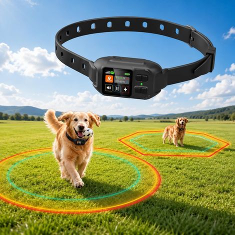 Collare GPS Cane Senza Fili – Recinto Virtuale Regolabile 15-2000m, Impermeabile IPX7, 3 Modalità Addestramento – Design Robusto – Ideale per Giardino e Campeggio (1/5)