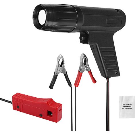 Appareil de réparation de moteurs de voitures et de motos – Testeur d'allumage 12,0 V – Lampe de contrôle de calage – Testeur de détection rapide – Universel pour voitures à essence à 2 temps et 4 tem (1/5)