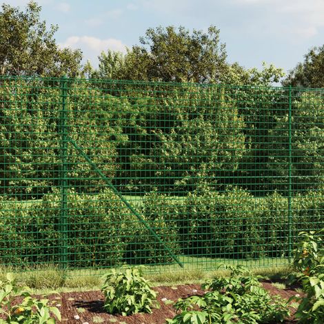Clôture en treillis métallique,Clôture de Jardin,Grillage métallique et piquet d'ancrage vert 2x25 m CNENE784582 (1/5)