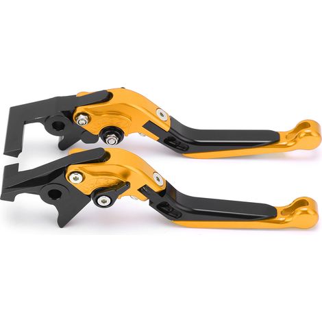 2 leviers d'embrayage et de frein moto réglables en alliage d'aluminium CNC, pièces de rechange compatibles FORZA 250/300/350 (2018-2021), dorés (1/5)