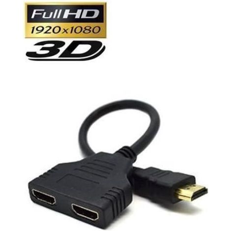 Splitter HDMI, Repartiteur 1 entrée - 2 sorties (1/2)