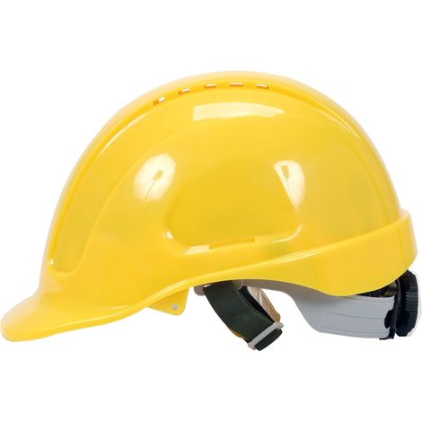 Gelber Schutzhelm aus ABS mit hoher Komfortausstattung
