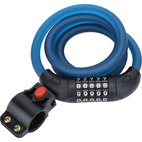 Antivol à disque pour VTT, vélo, scooter électrique et moto - Accessoire antivol à code - Bleu mat