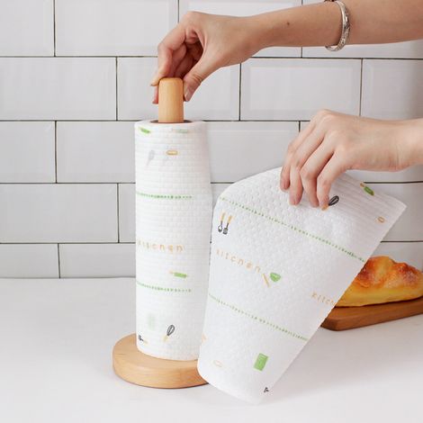 Porte-rouleau de cuisine, porte-essuie-tout, porte-rouleau vertical en bois (1/5)