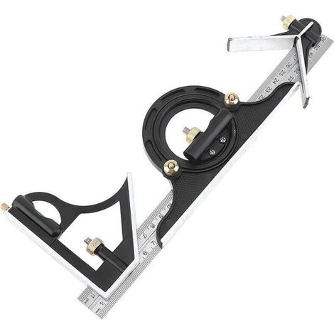 300MM multi-fonction rapporteur combinaison équerre règle en acier inoxydable outil de mesure professionnel charpentier outils (1/4)