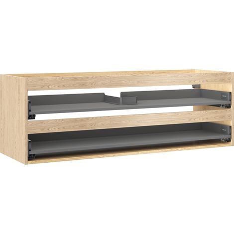 Mexen Box-A cuerpo del gabinete bajo lavabo 140 cm, 2 cajones, roble - 91AX0-1400-470-2-81 (1/5)