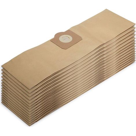Lot de 10 Sacs pour Karcher wd3 Premium wd3s wd3p 6.959-130.0 mv3 wd 3.200 6.904-051.0 A2504 A2604 Poussière Papier Poubelle Sachet Aspirateur (1/2)