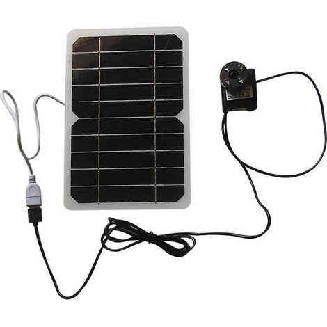 Pompe à fontaine solaire, fontaine de piscine 5V 5W, fontaine de jardin extérieure USB, convient aux bains d'oiseaux, jardins et terrasses. (1/5)