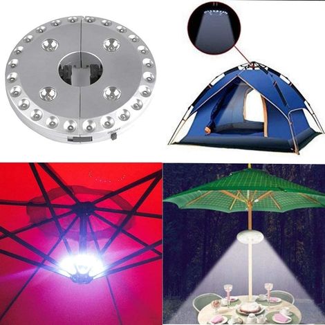 28 lampes de parasol sans fil à LED avec 28 LED ultra-lumineuses pour parasols de terrasse, tentes de camping ou activités de plein air (1/5)