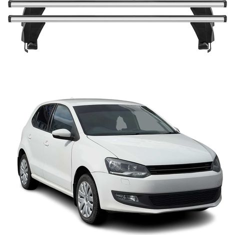 OMAC Dachträger Querträger Alu für VW Polo mk5 Cross 2009-2017 – Abschließbar – T-Nut – City-Crash-getestet – Max. 50 kg Silber (1/5)