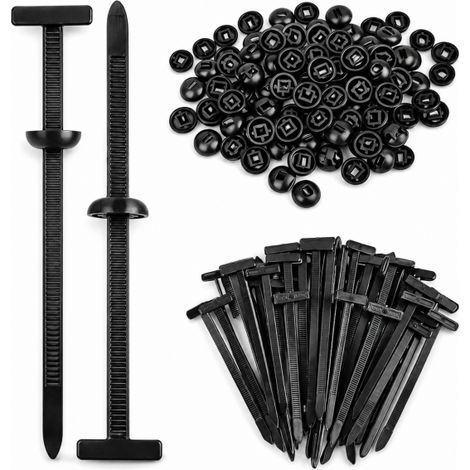 50 Fascette Nylon con 50 Fibbie a Rivetto per Auto Moto e Cablaggi