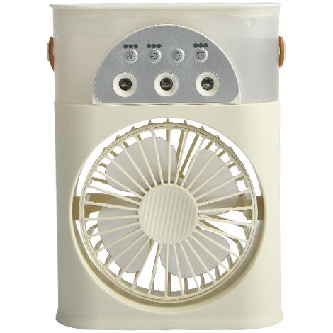 Ventilateur climatiseur de bureau avec minuterie à trois trous, fonction de refroidissement, chargement USB, humidification et refroidissement. (1/5)