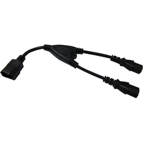 Câble d'alimentation répartiteur IEC320C14 vers 2x C15, adaptateur type Y, 16 A, 250 V pour onduleur (1/4)