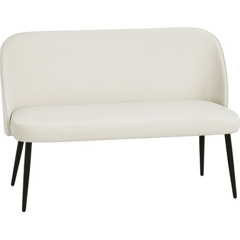 Canapé 2 places en tissu beige, 127 x 63 x 84,5 cm, avec pieds réglables HAVRYA (1/5)