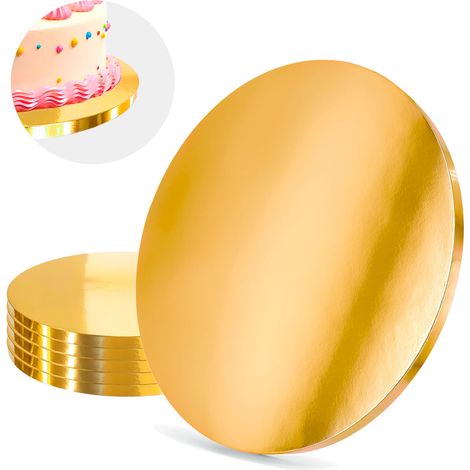 Base per torta oro 28 cm 1,2 cm Set 5 pezzi Cake Drum Round Luxe Brand4Cake (1/3)