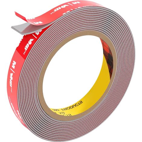 Ruban Adhésifs Double Face Extra Fort, Ruban Adhésif de Montage Solide et Imperméable pour Bande Lumineuse LED, Voiture, Décoration de la Maison et du Bureau, Gris (15.4FTx0.59IN) (1/5)