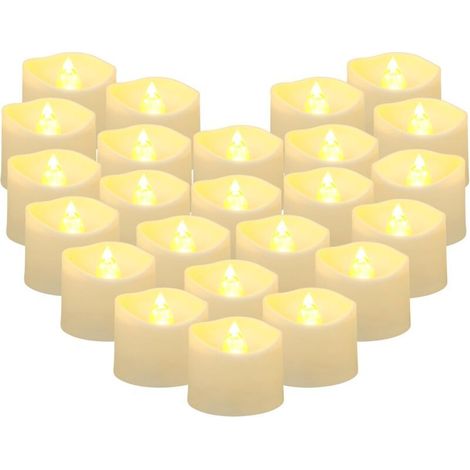 Bougies LED à flamme vacillante, lampes bougies clignotantes, bougies électriques, bougies de Noël, sapin de Noël, Pâques (24 pièces dans une boîte) (1/5)