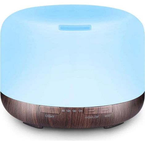 Humidificateur 500 ml ultrasonique, télécommande LED 7 couleurs aromathérapie (1/5)