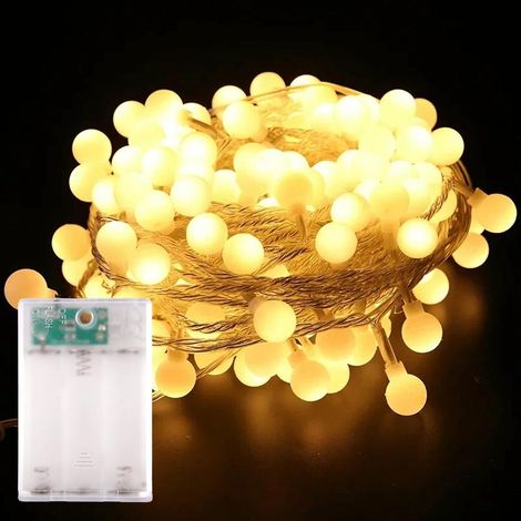 Guirlande Lumineuse Globe 3 Mètres 20 LED Guirlande Lumineuse à Piles, 2 Modes Guirlande LED Boule, Extérieure Guirland Lumineuse Sphérique pour Chambre à Coucher, Intérieur, Jardin (1/5)