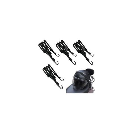 Set mit 4 elastischen Kordeln für Motorradhelme, elastische Motorradgurte, Fahrradspanner, Motorradgepäcknetze, Helmgepäckseile, einziehbare S-förmige elastische Gurte für Motorräder