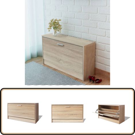 Schuhbank Eiche 80x24x45 cm - Schuhbank - Eichenholzoptik - Garderobe - Flurmöbel - Schuhschrank