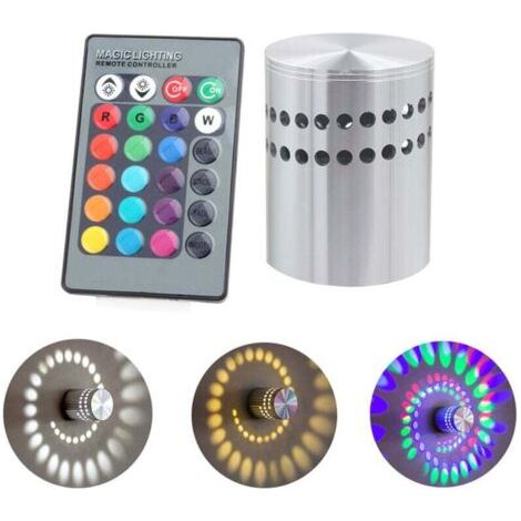Applique da parete moderna a LED per interni, 3W, in alluminio, decorativa (RGB)
