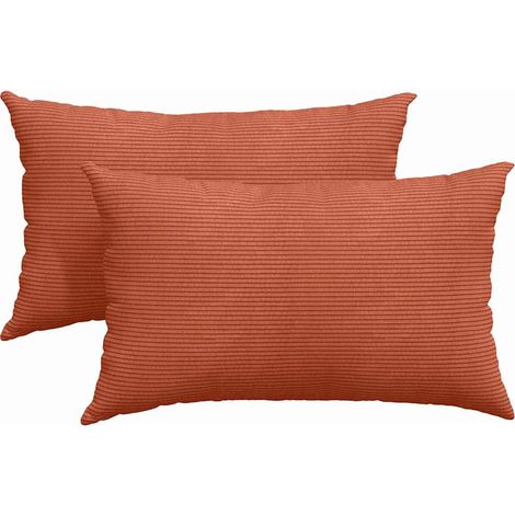 Maison Exclusive - Cojines de sofá 2 pcs Rojo Naranja 50 x 30 cm