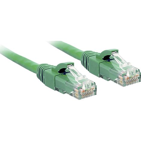 LINDY 48048 RJ45 Netzwerkkabel, Patchkabel CAT 6 U/UTP 2.00 m Grün mit Rastnasenschutz 1 St.