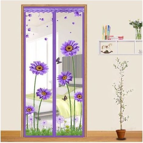 TAISHENGDA Magnetisches Tür- und Fenster-Moskitonetz, Schiebe-Moskitonetz, Anti-Moskito-Türvorhang, Lila, 80 x 220 cm (1/5)