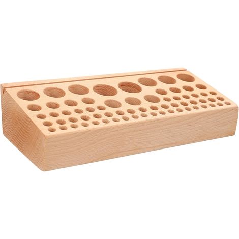 Support de Rangement Outils de Hêtre Organisateur Multi Holes pour Outils de Maroquinerie et Artisanat (1/5)