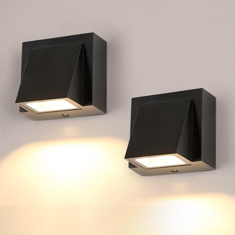 2 Pezzi Applique Murale Interieur/Exterieur, 5W COB Applique Murale Exterieur LED, IP65 Imperméable Lampe Murale Exterieur Pour Salon, Coucher, Jardin, Lumière Blanche Chaude 3000K (1/5)