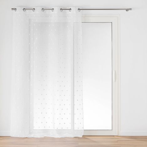 Fenstergardine mit Pompons, 140 x 240 cm, POMPINOU