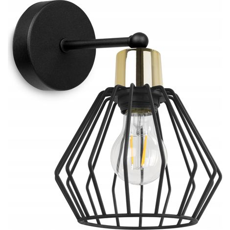 LAMPE MURALE Abat-jour en fil métallique LED