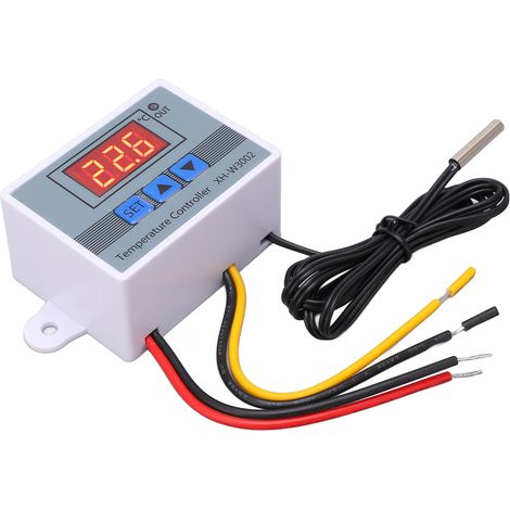 Thermostat numérique de régulation de température avec sonde étanche, 10 A, 24 V, 240 W