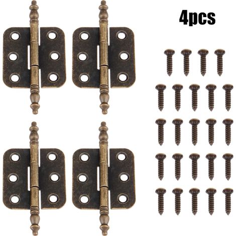 (A) Charnières couronne en bronze antique à 6 trous pour boîte à bijoux, charnière décorative pour armoire, charnière plate à 6 pôles, boucle de charnière pour emballage. (1/5)