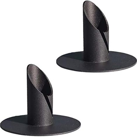 Lot de 2 Chandeliers Vintage Bougeoirs de Pilier Noir Candlestick en Fer Forge Porte Bougies pour Anniversaire Mariage Centre de Table Decoration (Noir - 2Pcs) (1/5)