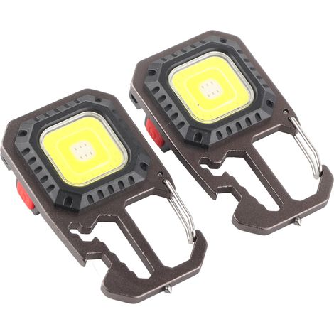 2 Pcs Lampe Torche COB Mini Ultra Lumineuse IP66 avec Ouvre-Bouteille Multifonction (1/5)
