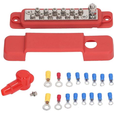 Stromverteiler-Klemmenblock, Sammelschiene mit 12 Bolzen, Verteilerblock-Sammelschiene mit Abdeckung für
