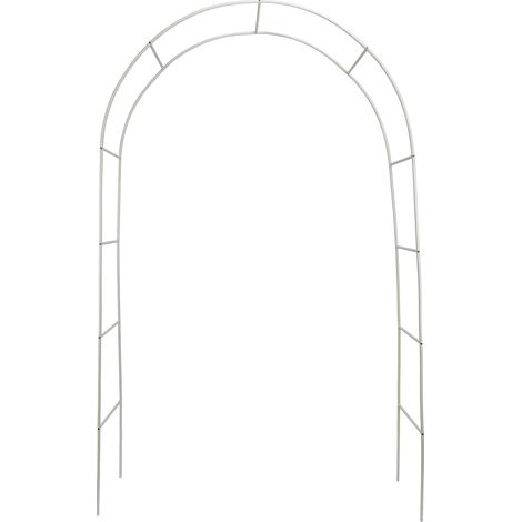 Arco de metal resistente, soporte de hierro para jardín, 140 cm x 38 cm x 240 cm, para vides, calabazas, tomates, ceremonias, fácil montaje. (1/5)