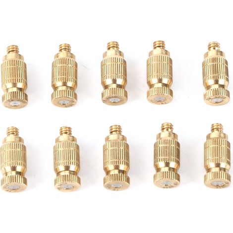 10Pcs Threaded Brass Fog Mist Nozzles Misting Fogging Spray Sprinkler Head