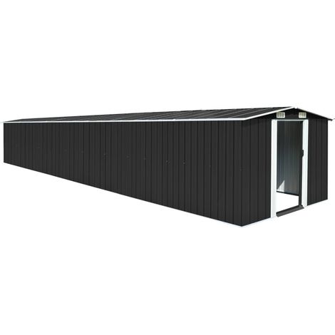 Cobertizo de jardín, cobertizo para cabaña, cobertizo para almacenamiento, cobertizo para exteriores, cobertizo para herramientas, robusto, 257 x 779 x 181 cm, acero galvanizado, antracita 020022208